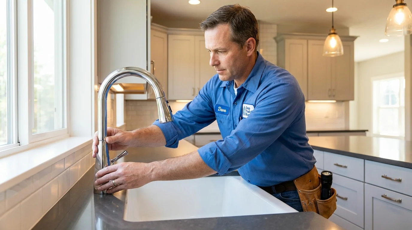 Kitchen faucet installation by Johns Plumbing LLC in Mandan