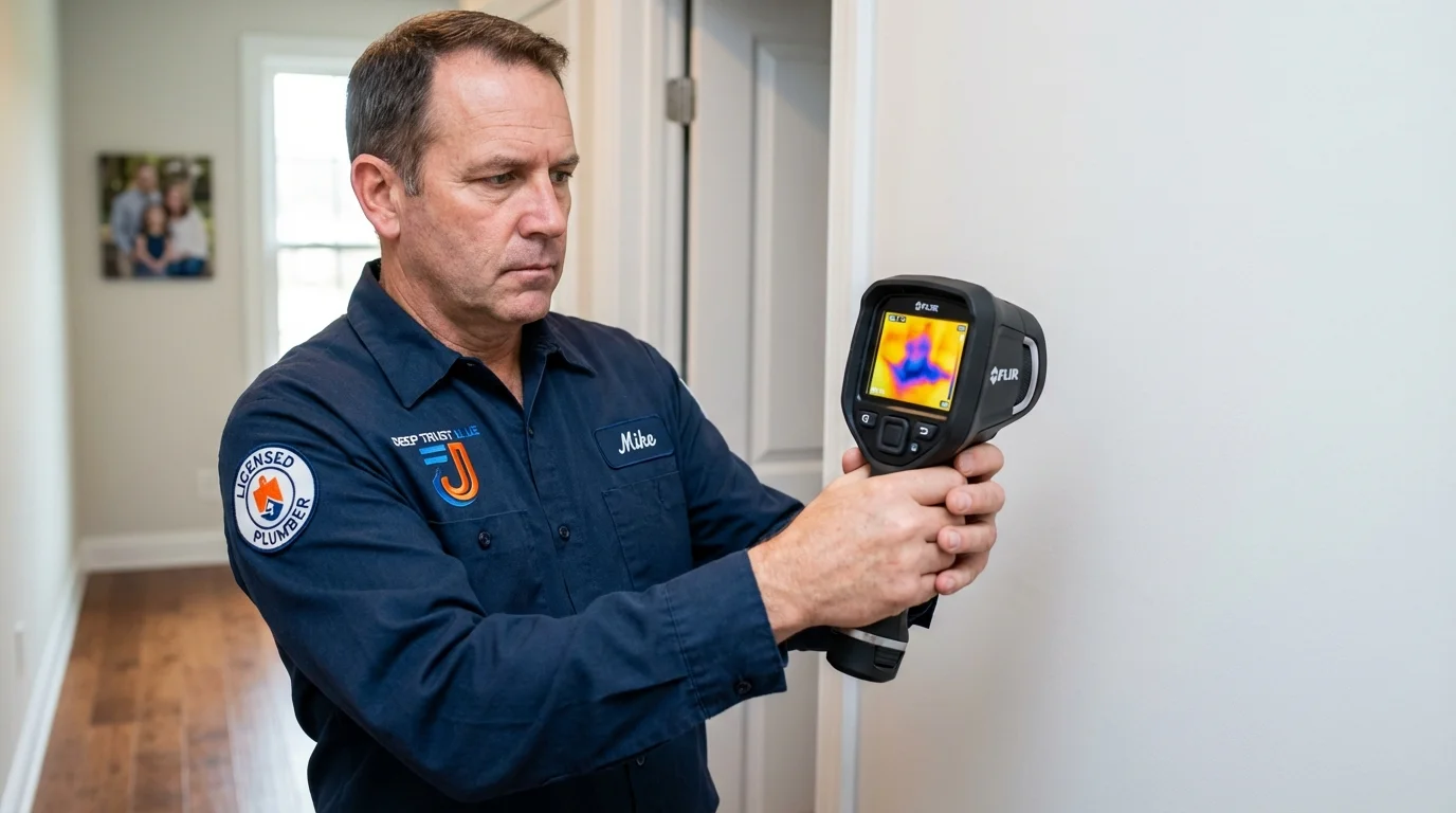 Thermal imaging leak detection by Johns Plumbing LLC in Mandan
