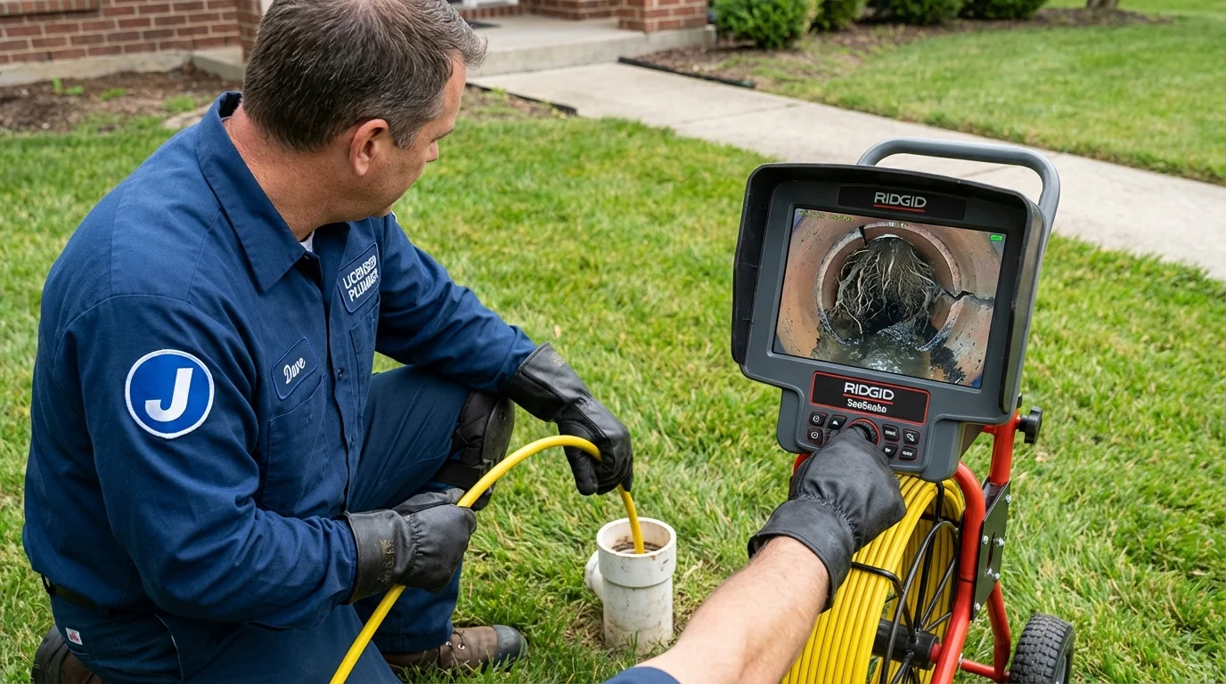 Sewer camera inspection being performed by Johns Plumbing LLC in Mandan